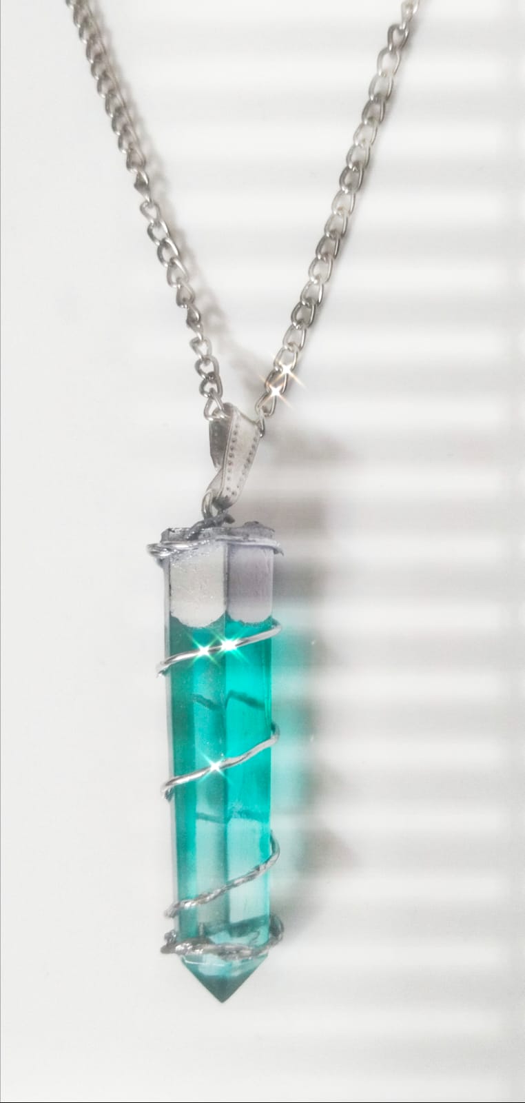 Mystic Ice Crystal Handmade Resin Pendant - Image 3