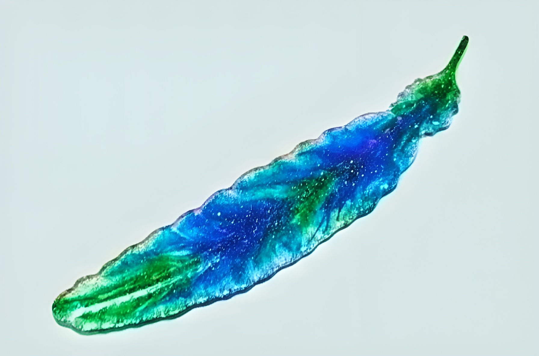 Peacock Feather Stylized Resin