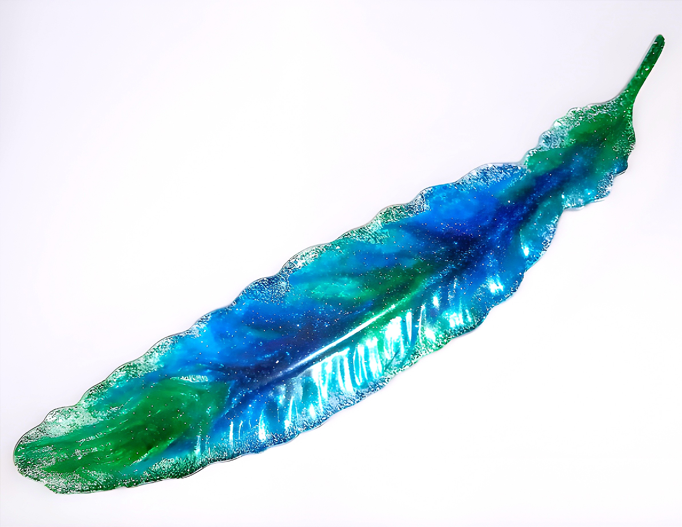 Peacock Feather Stylized Resin