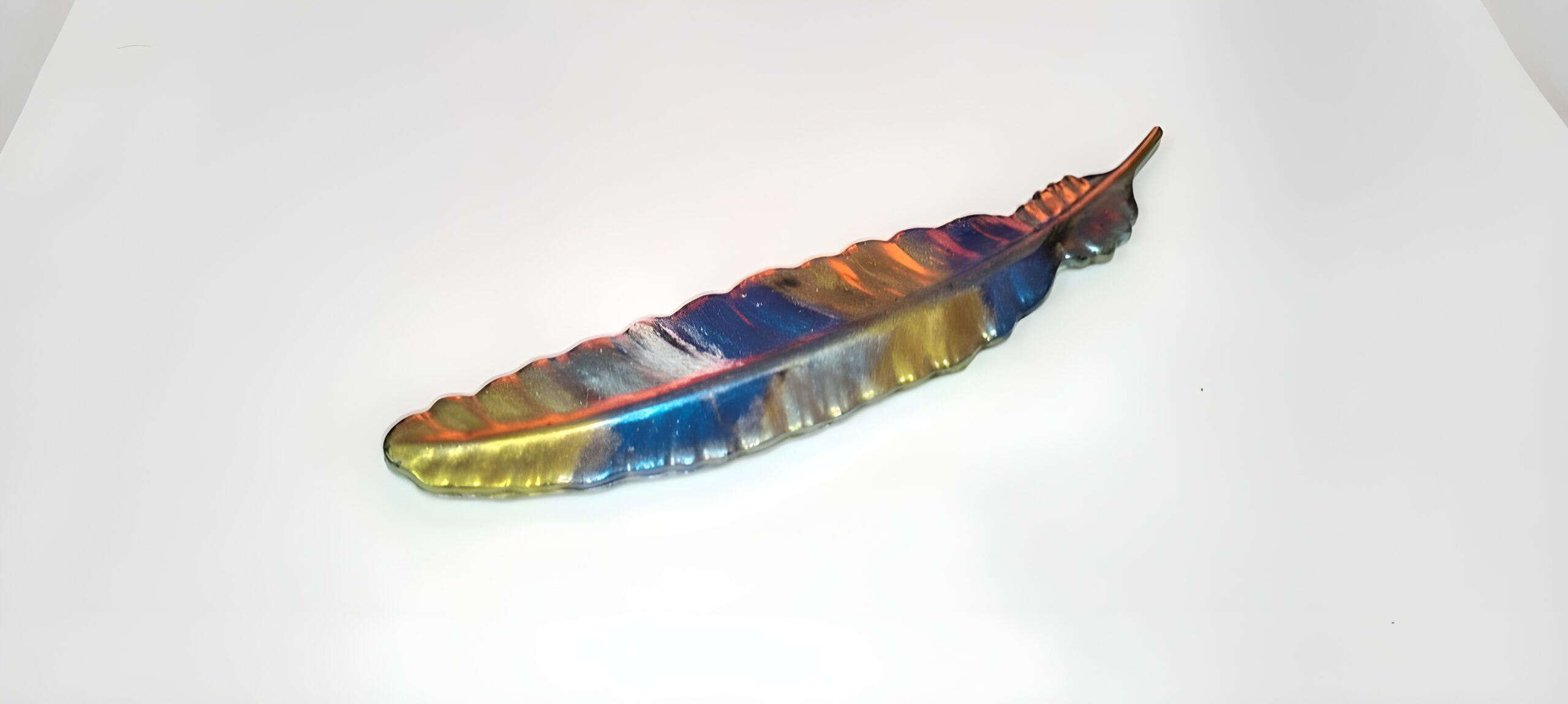 Metallic Feather Stylized Resin