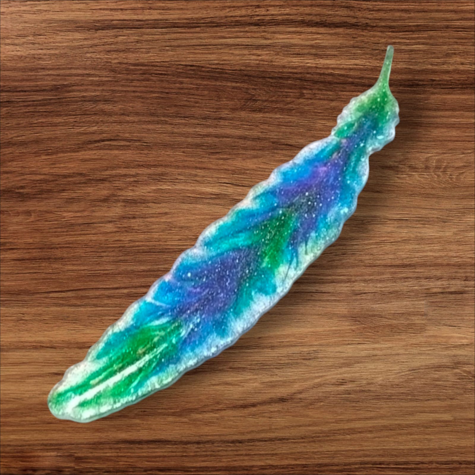 Peacock Feather Stylized Resin