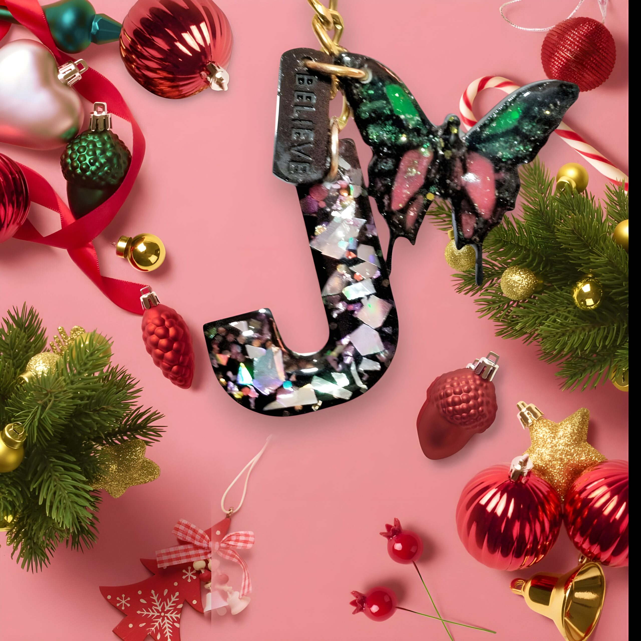 Alphabet J Stylized with Charms