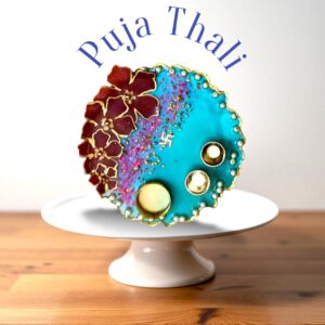 Turquoise & Maroon Floral Design