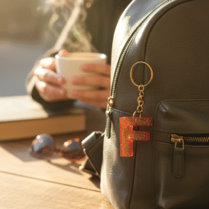 Premium Handmade Resin Alphabet "F for Fantastic" Keychain