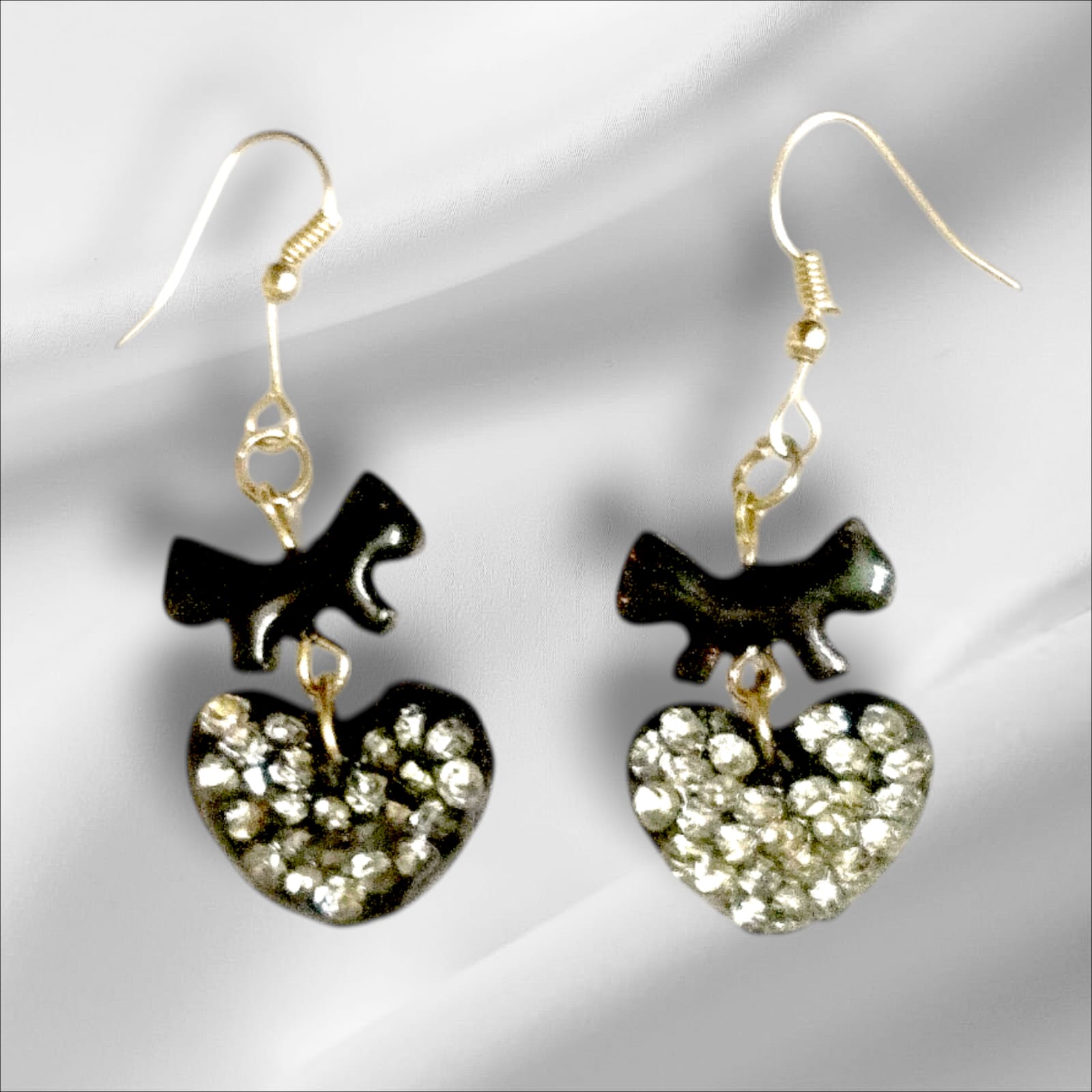 black heart earrings