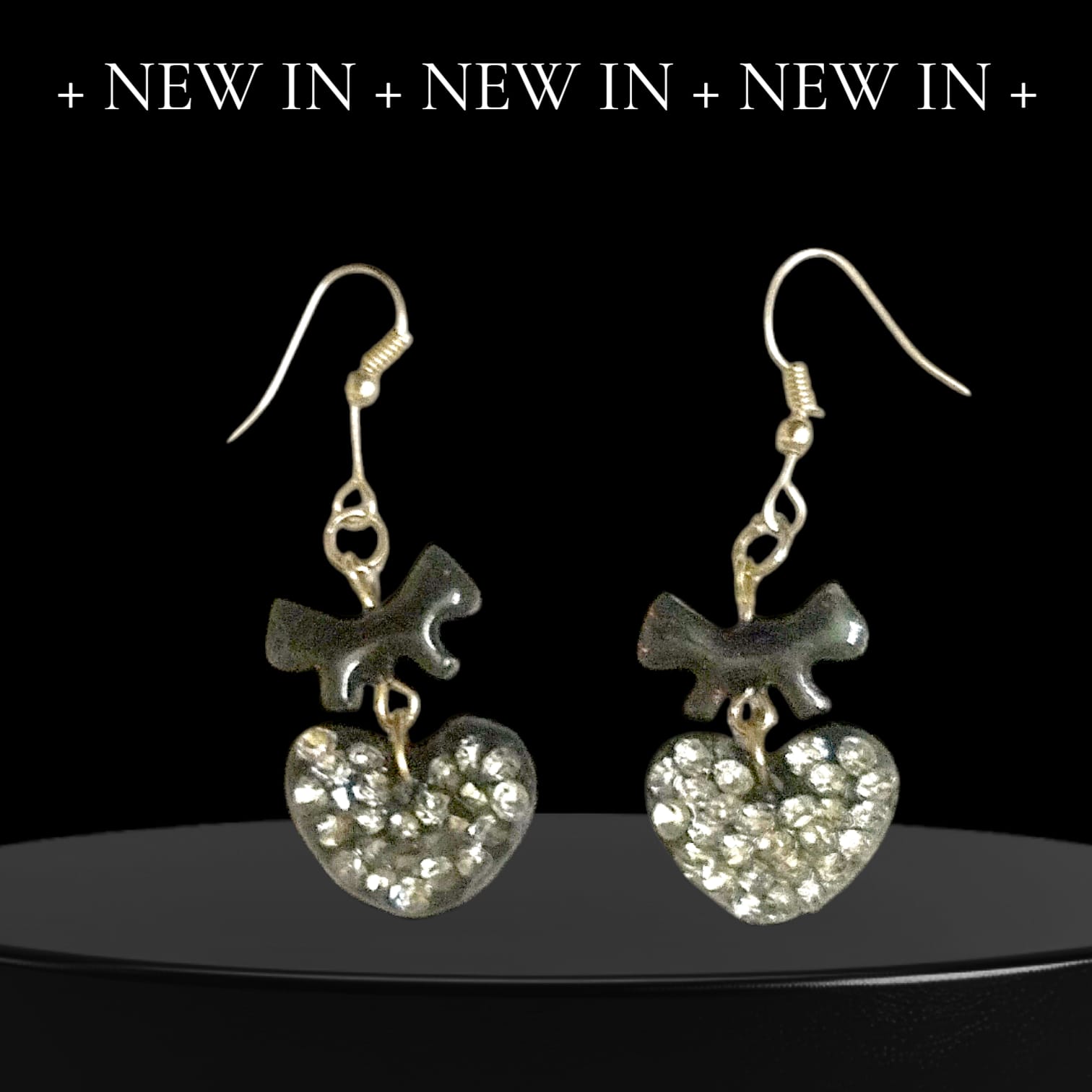 black heart earrings